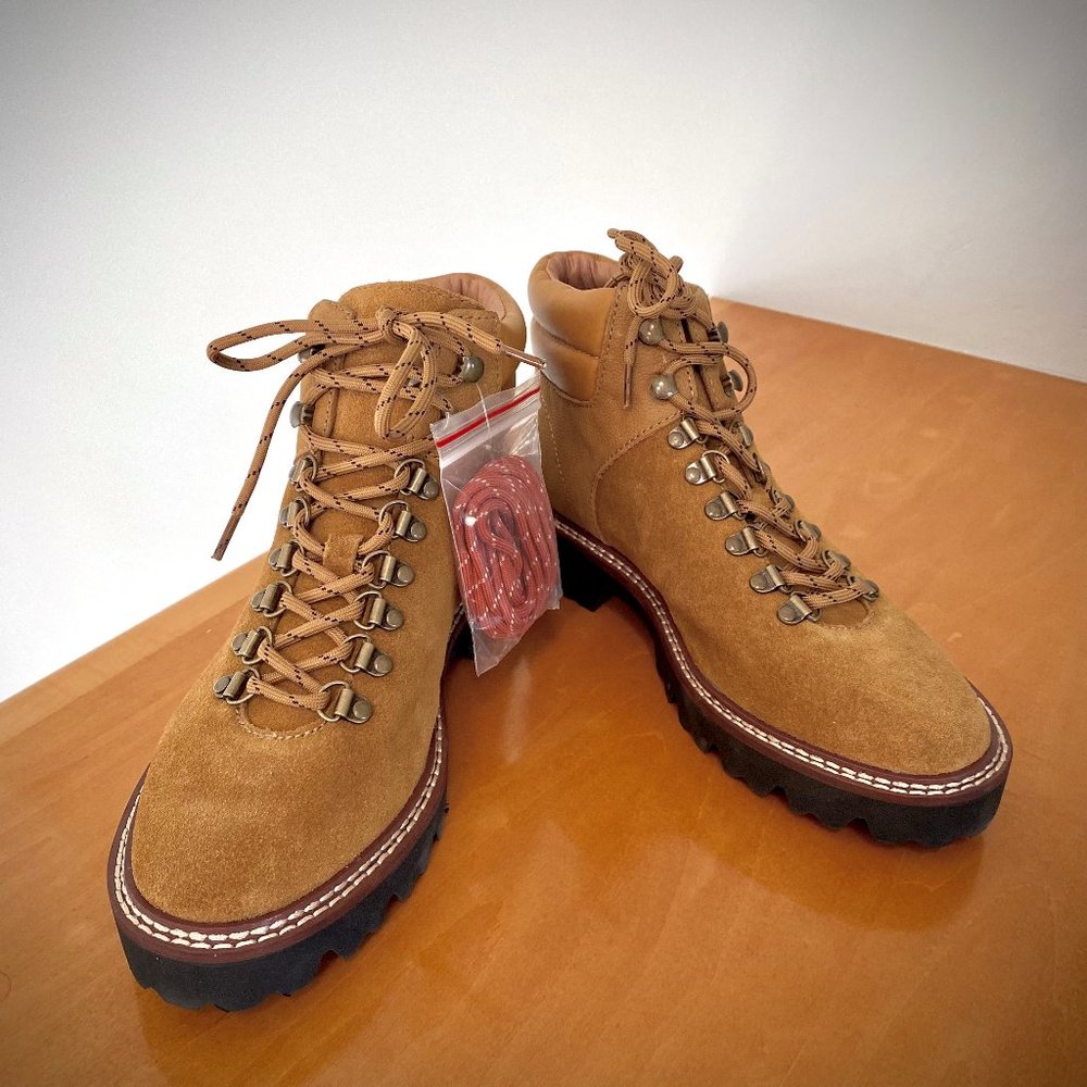 Madewell NWT CityWalk Lug Sole Suede Leather Boots - Toffee color, 7M